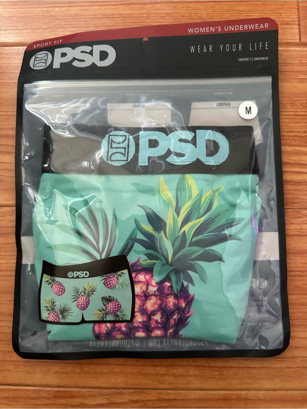 PSD Women's Pineapple Print Boy Short Underwear - Mint Green/Turquoise